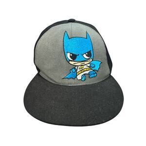 Batman Chibi Cartoon Hat Six Flags Snapback Black Gray Adjustable Cap